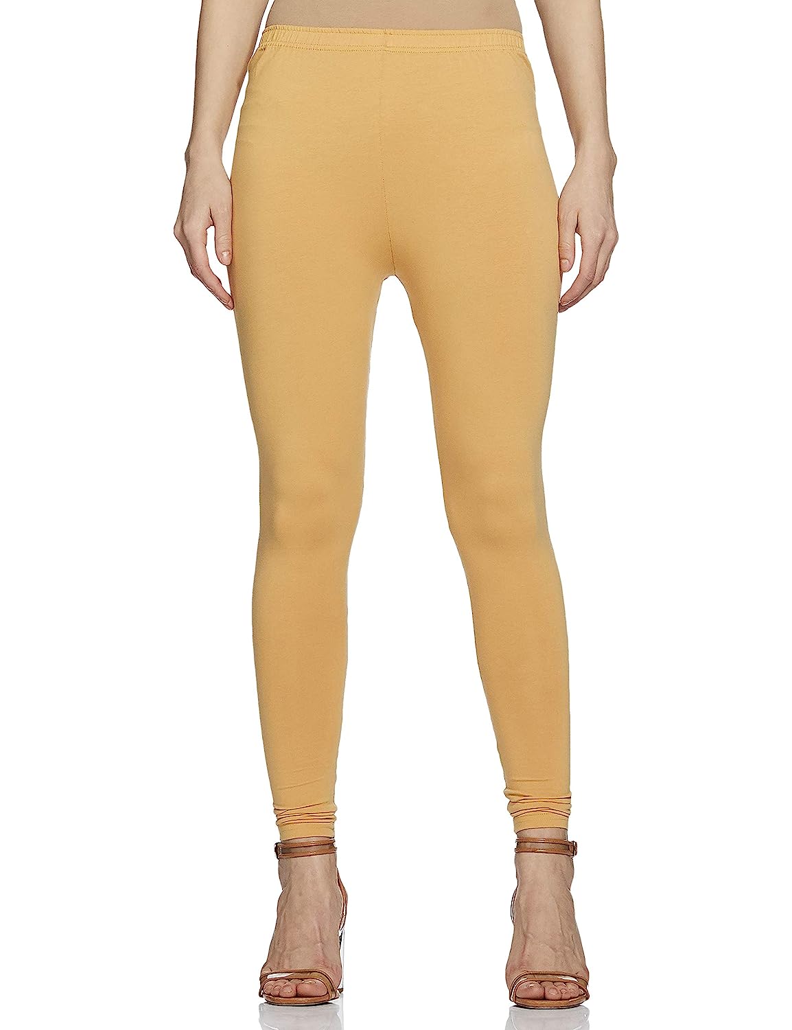 Global desi Women's Regular Leggings ( Gold)