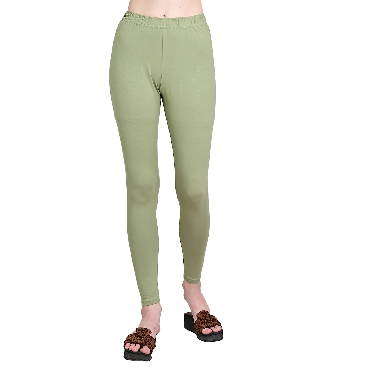 Woman's Cotton Spandex Regular Fit Ankle Length Leggings Pant
