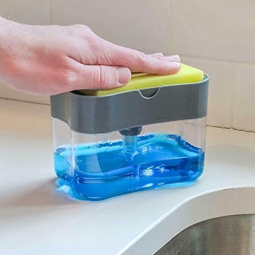 Soap Dispenser Pump for Dishwasher Liquid Holder , Liquid Dispenser Through Pump ( Multi-Color , 400 ML) with Sponge