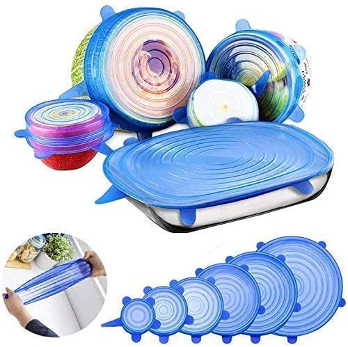 Reusable Silicone Stretch Lids for Food Storage - Set of 6
