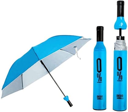 Denzcart Bottle Shape Travel Foldable Umbrella for Gents Ladies 1PCS MULTICOLOR Umbrella (Multicolor)