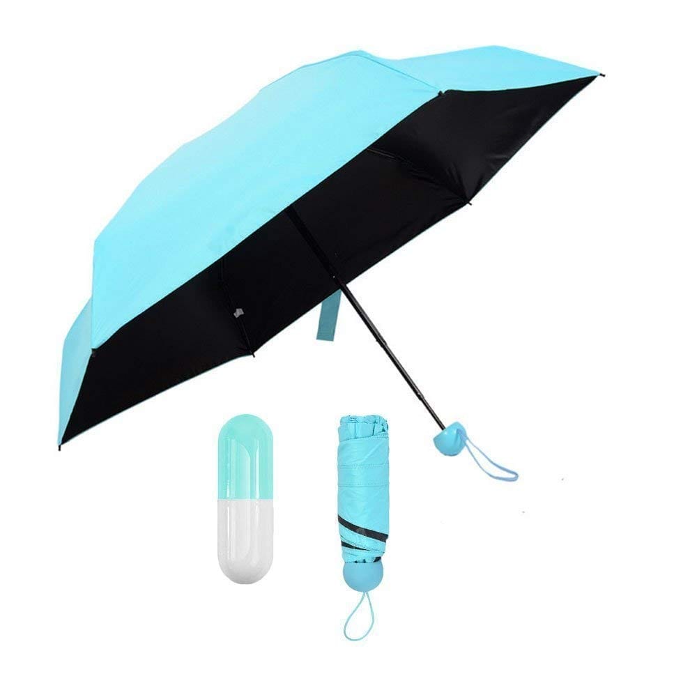 Generic Regular Wants Mini Cute Light and Small Capsule Umbrella with Cute Capsule Case (Sky Blue)