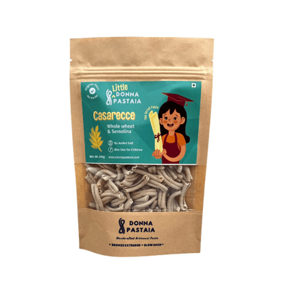 Donna Pastaia Artisanal Kids Wholewheat and Semolina Casarecce Mini Pasta | Kids Range in Fun Shapes