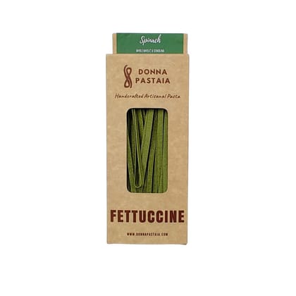 Donna Pastaia Artisanal Pasta | Spinach Fettuccine Pasta | No Maida, No Salt, No Preservatives | Proudly Made in India