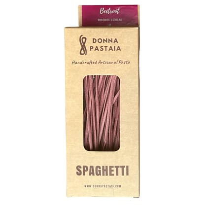 Donna Pastaia Artisanal Pasta | Beetroot Spaghetti Pasta | No Maida, No Salt, No Preservatives | Proudly Made in India