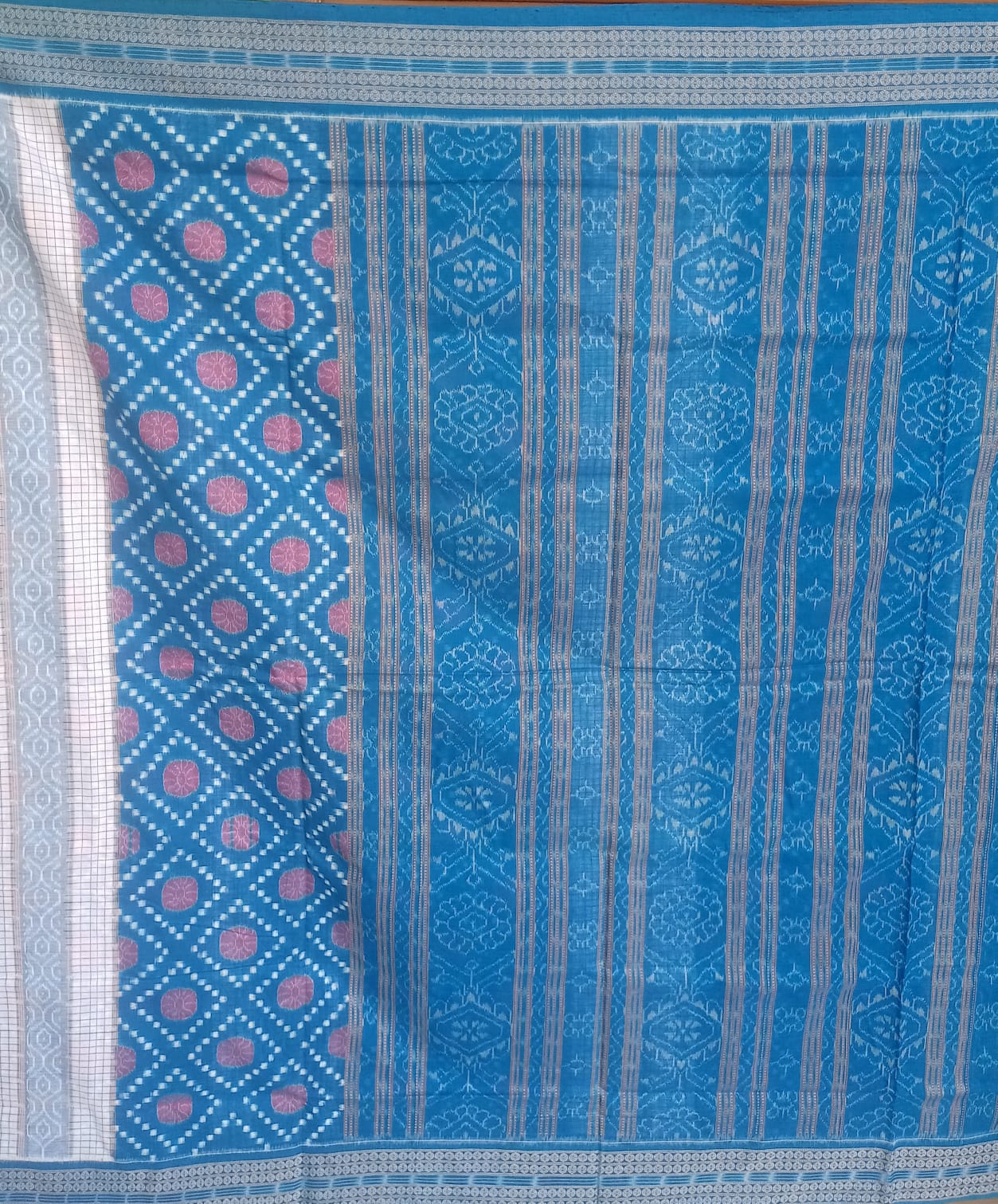 Traditional Handloom Sambalpuri Saree in Lata Design Palla