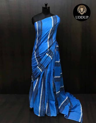 Blue Borderless Mul Cotton Saree Blue Borderless Mul Cotton Saree