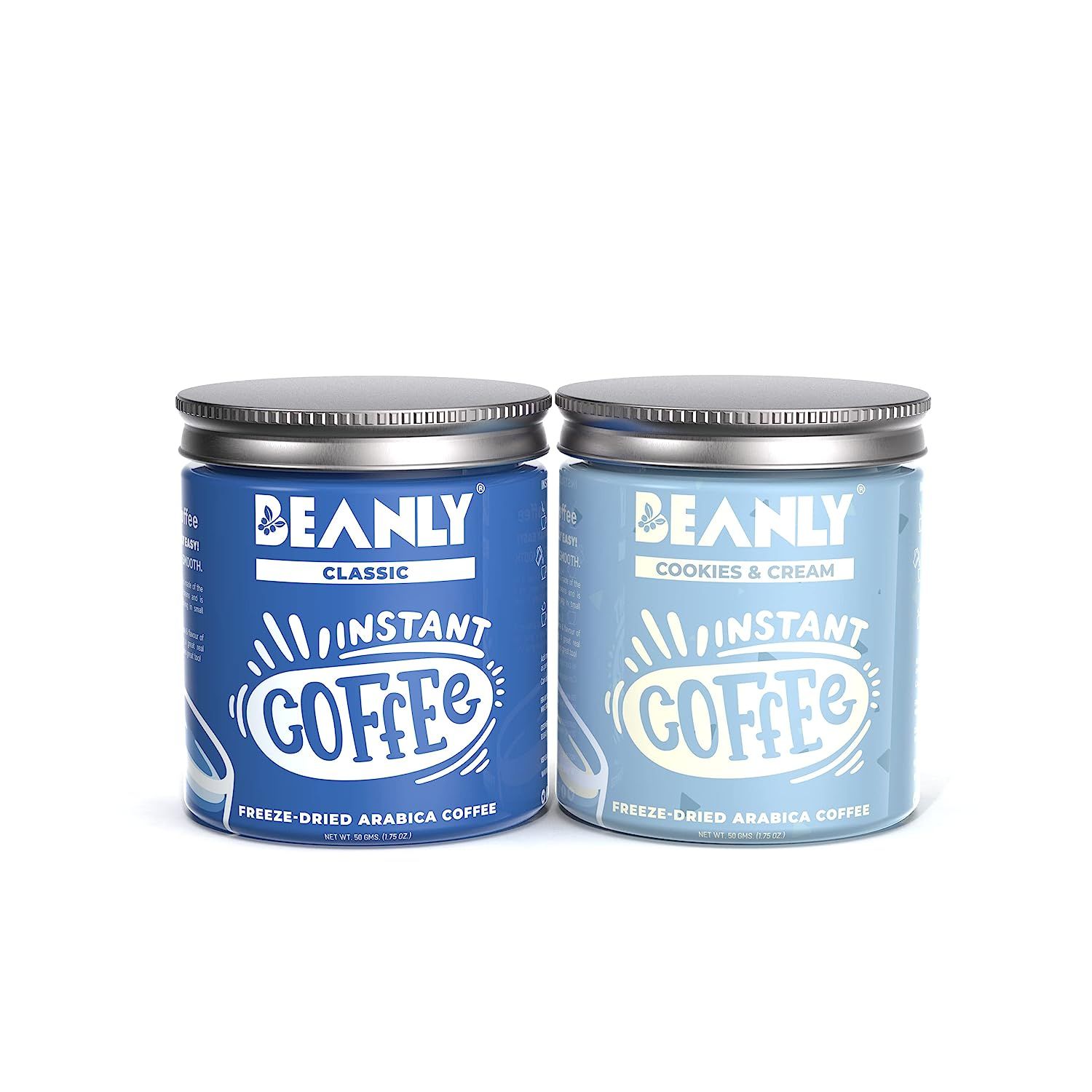 Beanly Instant Coffee Combo Pack of Classic & Cookies & Cream