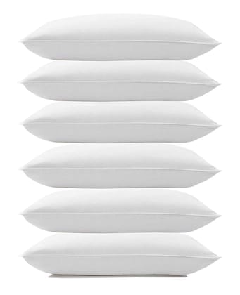 Urban Basics Microfiber Pillow, 16x24 Inch, White, Set of 6