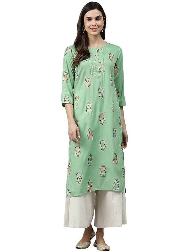 Nesara Cotton Printed Straight Women's Kurti