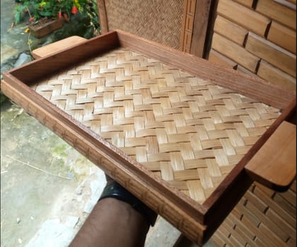 Bamboo Serving Tray | Beige | 12.5 inches