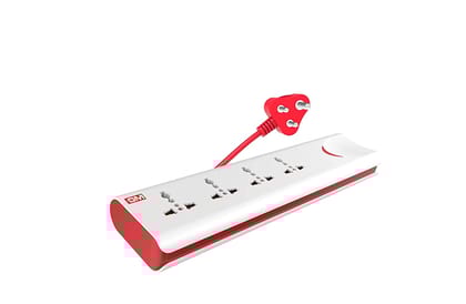 GM 3060 E-Book 4 + 1 Power Strip with Master Switch, Indicator, Safety Shutter & 4 International sockets (Gifts Inside)