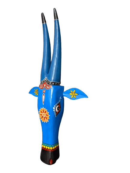 Hand Painted Wooden Cow Head Wall Décor