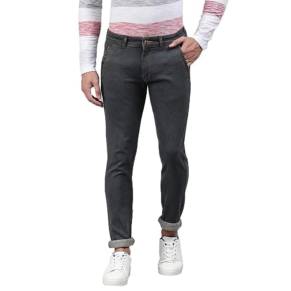 Men's Slim Fit Solid Jeans Stretchable