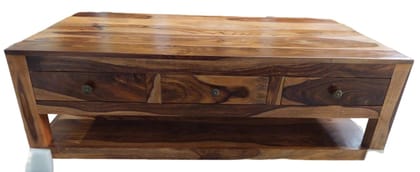 MEGHWANSH HENDICARFT Solid Wood Coffee Table with Storage 3 Drawers Wooden Coffee Table for Living Room Wooden Center with Storage MEGHWANSH HENDICARFT Solid Wood Coffee Table with Storage 3 Drawers Wooden Coffee Table for Living Room Wooden Center with Storage
