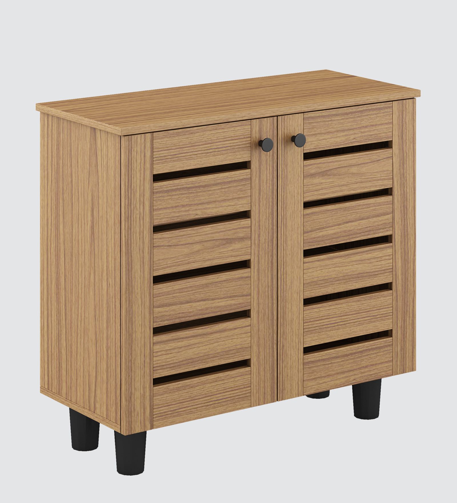 Martine Shoe Cabinet in Natural Teak Finish