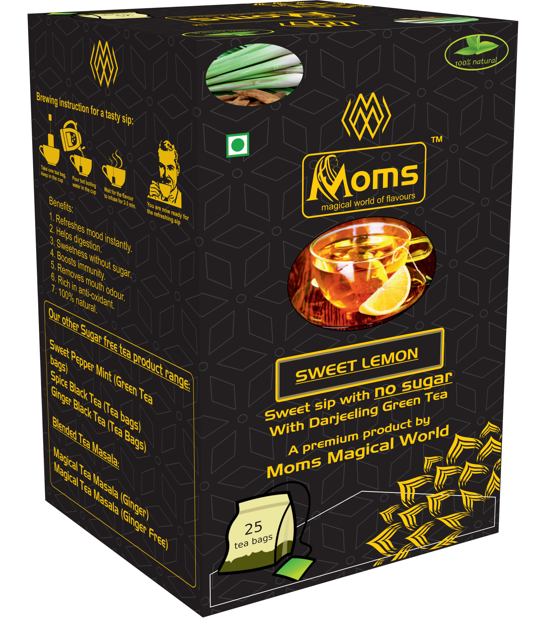 Moms Sweet Lemon Green Tea Dip bags