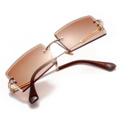 Eyenaks Retro Rimless Unisex Sunglasses (Light Brown) Eyenaks Retro Rimless Unisex Sunglasses (Light Brown)