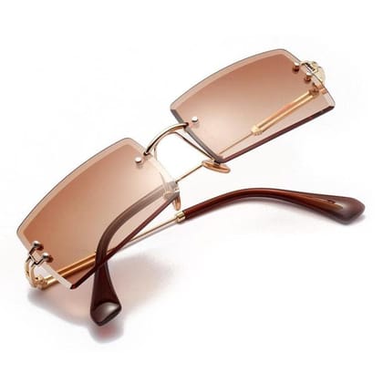 Eyenaks Retro Vintage Narrow Rectangular Abstract Unisex Sunglasses UV400 Protected Pack of 1 (Light Brown) Eyenaks Retro Vintage Narrow Rectangular Abstract Unisex Sunglasses UV400 Protected Pack of 1 (Light Brown)