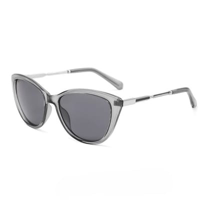 Eyenaks Cat-Eye Women Sunglasses with UV 400 Protection | HD Vision | Polycarbonate and Metal Frame | Pack Of 1 (Grey)