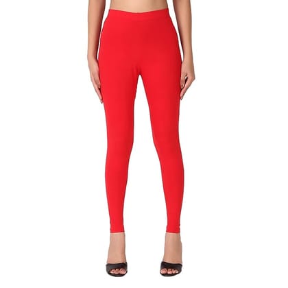 Maya Boutique Women Solid Ankle Length Leggings-Red