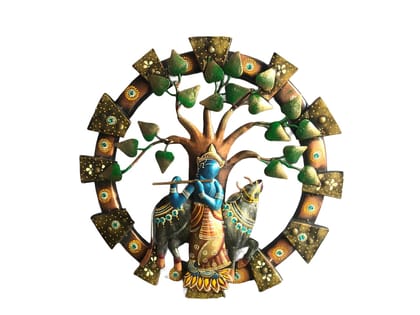 The Heritage Divine Krishna Playing Flute/Bansuri Wall Hanging | Showpiece | Wall Hanging | Home Decor (Standard, Multicolour) The Heritage Divine Krishna Playing Flute/Bansuri Wall Hanging | Showpiece | Wall Hanging | Home Decor (Standard, Multicolour)