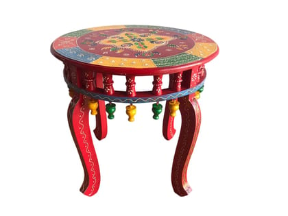 HERITAGE DIVINE Wooden Round Shape Handmade Table (Wood, 48X24X18) HERITAGE DIVINE Wooden Round Shape Handmade Table (Wood, 48X24X18)