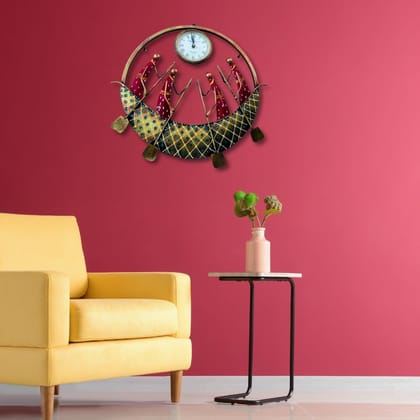 HERITAGE DIVINE Wooden Flore Unique Multicolor Design Wall Clock Round Handcrafted Handpainted Rajasthani Showpeace Wall Clock 18 * 18 (m165) HERITAGE DIVINE Wooden Flore Unique Multicolor Design Wall Clock Round Handcrafted Handpainted Rajasthani Showpeace Wall Clock 18 * 18 (m165)