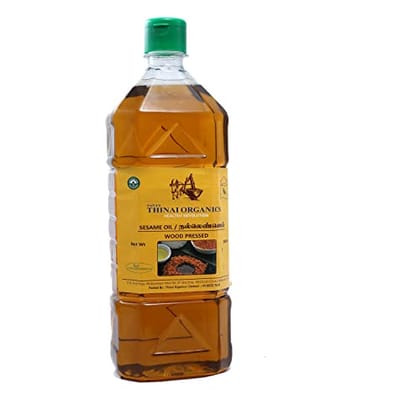 Sana's Thinai Organics - Wood Pressed Sesame (Gingelly) Oil Bottle (1000 ml) Sana's Thinai Organics - Wood Pressed Sesame (Gingelly) Oil Bottle (1000 ml)
