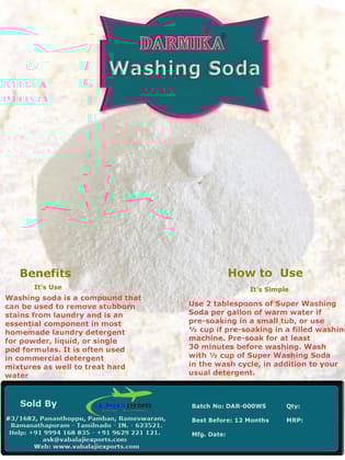 Darmika Washing Soda Powder (1kg) | Soda Ash for cloth washing | floor cleaning