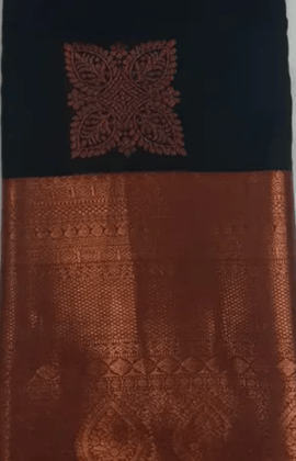 Women Semi Pattu Saree Silk Blend Saree bottle green color saree with pink color pallu and blouse Women Semi Pattu Saree Silk Blend Saree bottle green color saree with pink color pallu and blouse