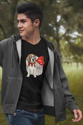 V Neck T-Shirt (Men) - Beagle Furever Love (5 Colours)