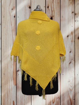 Yellow Woolen Poncho