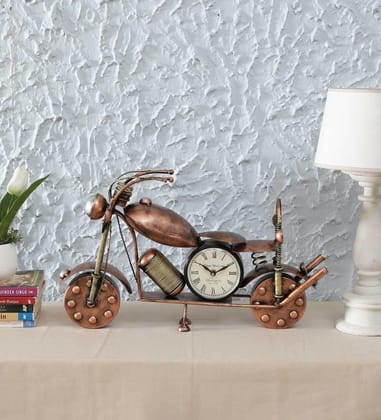 ANTIQUE TABLE TOP METAL BULLET BIKE WITH CLOCK SHOWPIECES HOME/ RESTAURANT/ OFFICE DECOR/ TABLE DECOR/DRAWING ROOM DECOR / GIFT ITEM ANTIQUE TABLE TOP METAL BULLET BIKE WITH CLOCK SHOWPIECES HOME/ RESTAURANT/ OFFICE DECOR/ TABLE DECOR/DRAWING ROOM DECOR / GIFT ITEM