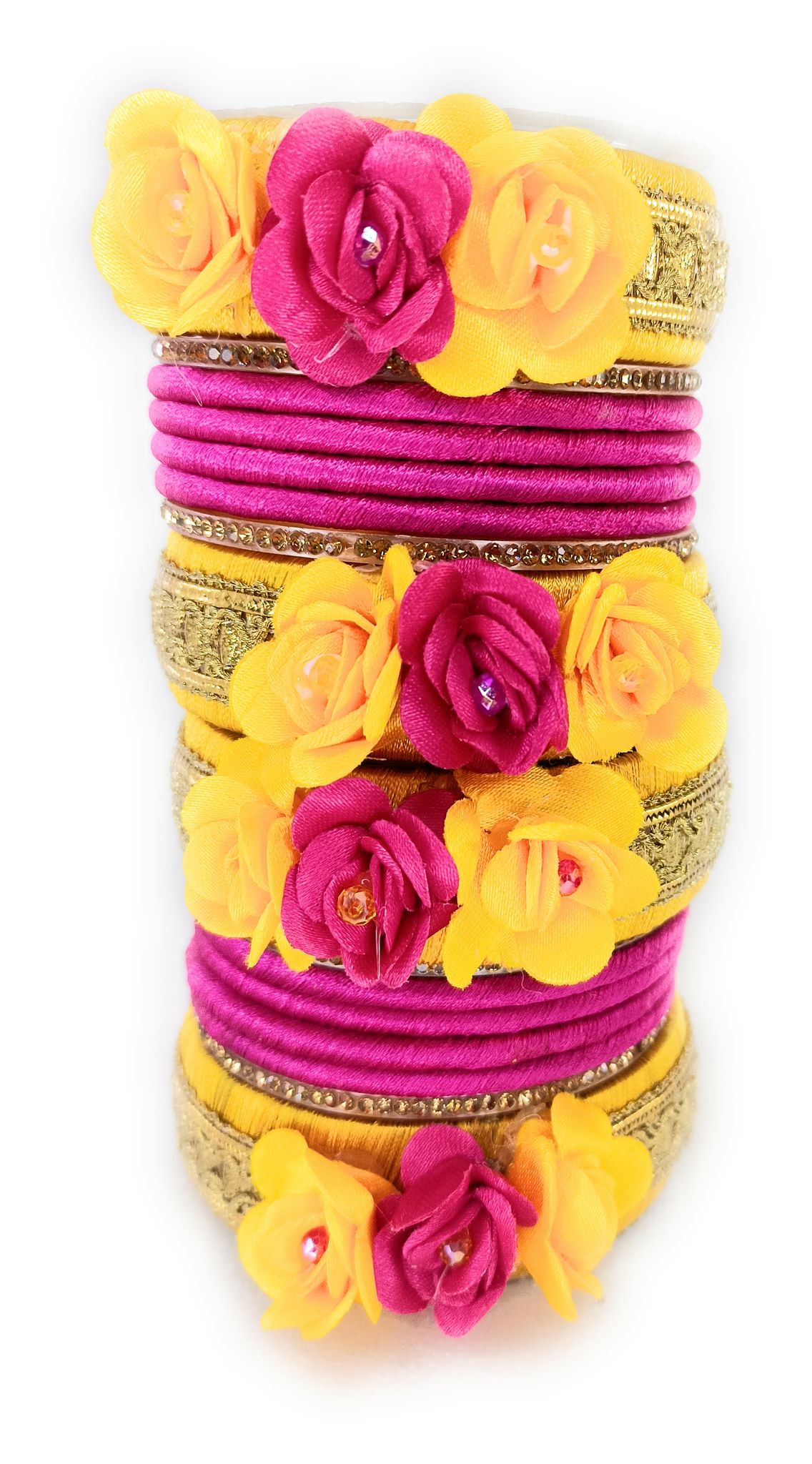 Haldi Ceremony Silk Thread Bangles set