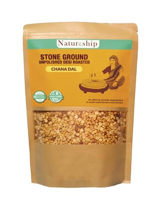 Natureship - Hand roasted and stone-ground Chana Dal, 500 grams. Natureship - Hand roasted and stone-ground Chana Dal, 500 grams.