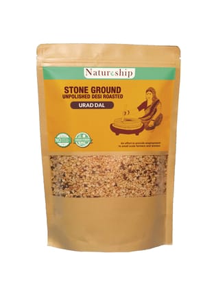 Natureship - Hand roasted and stone ground Urad Dal, 500 grams. Natureship - Hand roasted and stone ground Urad Dal, 500 grams.
