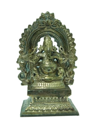 POOMPUHAR Handmade Bronze Ganesha (3.8 cm x 1.5 cm x 7.5 cm, Gold) POOMPUHAR Handmade Bronze Ganesha (3.8 cm x 1.5 cm x 7.5 cm, Gold)