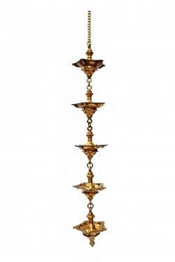 POOMPUHAR Handmade Brass Panjathra Oil Lamp (14 cm x 14 cm x 80 cm, Yellow) POOMPUHAR Handmade Brass Panjathra Oil Lamp (14 cm x 14 cm x 80 cm, Yellow)