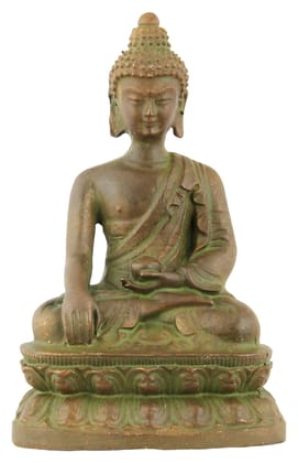Poompuhar Bronze Buddha Idol, 6 cm x 3 cm x 12 cm, Yellow, 1 Piece Poompuhar Bronze Buddha Idol, 6 cm x 3 cm x 12 cm, Yellow, 1 Piece