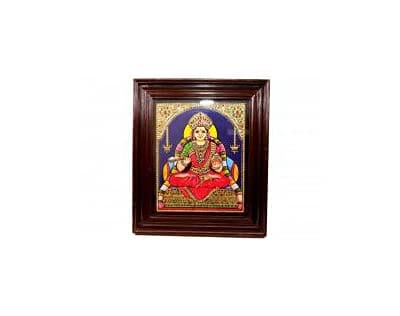 POOMPUHAR Handmade Wooden Tanjore Painting Annapoorani 10x8 inch without frame size, Brown) POOMPUHAR Handmade Wooden Tanjore Painting Annapoorani 10x8 inch without frame size, Brown)