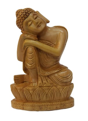 POOMPUHAR Handmade Wooden Buddha (10 cm x 6 cm x 16 cm, Beige) POOMPUHAR Handmade Wooden Buddha (10 cm x 6 cm x 16 cm, Beige)