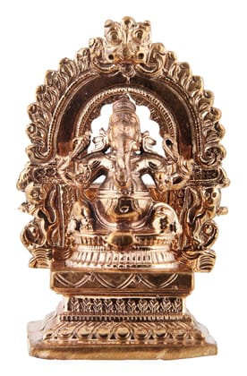 Poompuhar Bronze Ganesh Idol, 6 cm x 3 cm x 12 cm, Yellow, 1 Piece Poompuhar Bronze Ganesh Idol, 6 cm x 3 cm x 12 cm, Yellow, 1 Piece