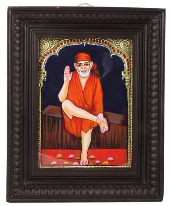 Poompuhar Saibaba Tanjore Painting (Gold Foil Work, 8 inch x 1 inch x 10 inch , Multicolour ) Poompuhar Saibaba Tanjore Painting (Gold Foil Work, 8 inch x 1 inch x 10 inch , Multicolour )