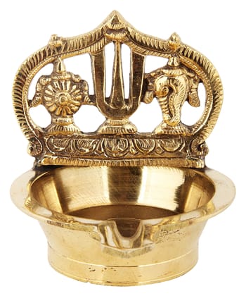 Poompuhar Brass Vishnu Oil Lamp (9 cm x 3 cm x 11 cm, Yellow) Poompuhar Brass Vishnu Oil Lamp (9 cm x 3 cm x 11 cm, Yellow)