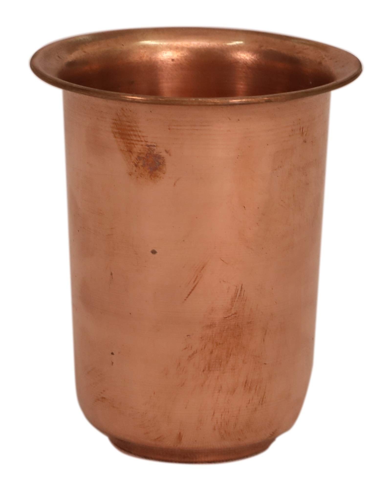 Poompuhar Copper Tumbler (3 inch x 3 inch x 5.5 inch)