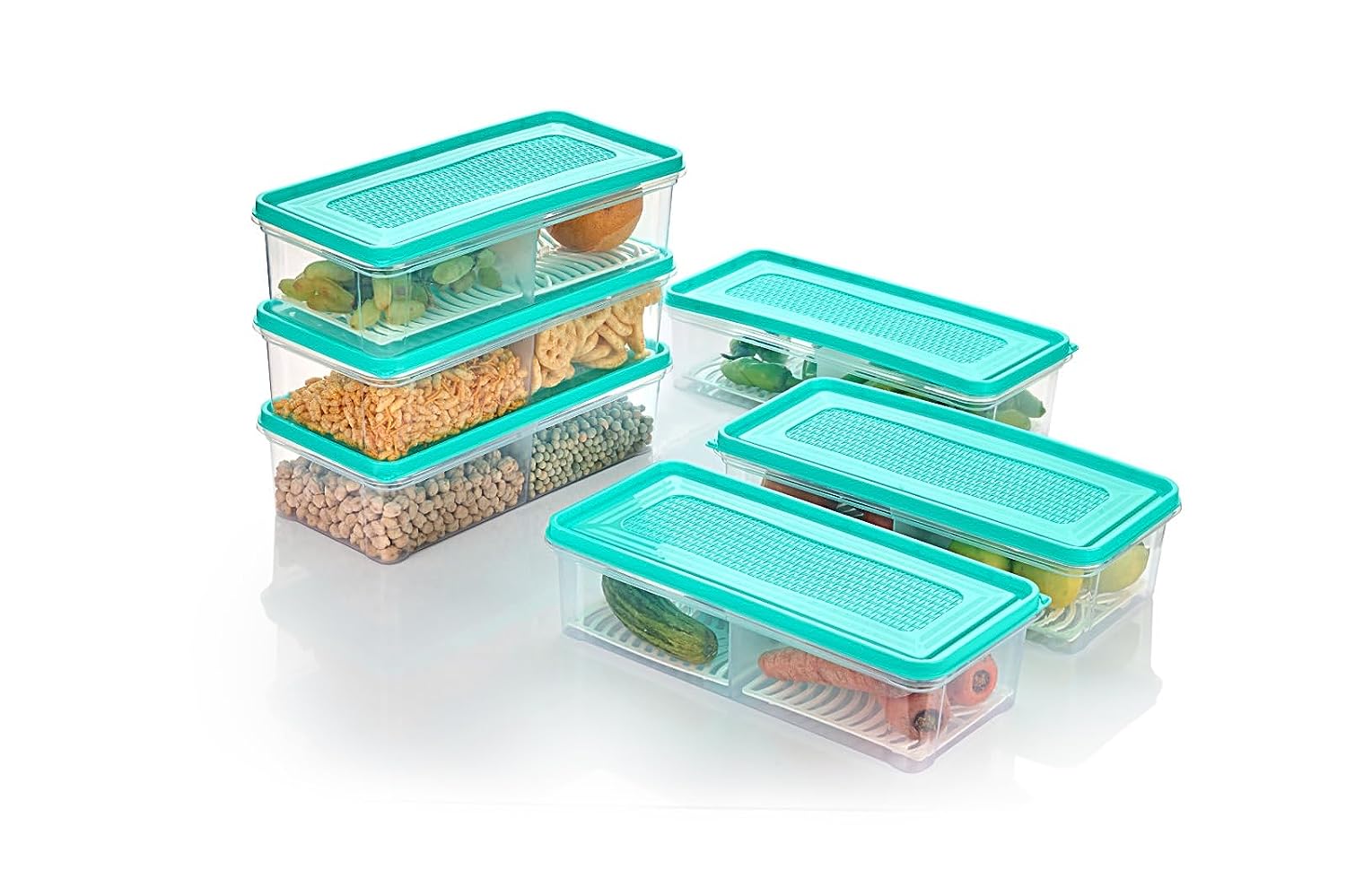 Storage Boxes 2 Partition Fridge