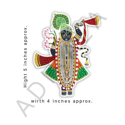 Pichwai Shrinathji Cutouts Mdf Big | Pooja | Home Decoration | Pichwai Shrinath Ji | Mdf Printed Design | Shri Krishna MDF | Temple | Craft Making Product- 5 Inches