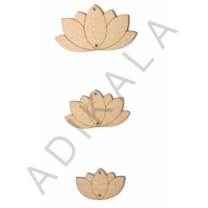 Engraved Mdf Cutout Of Pichwai Cow & Lotus Set of 8 Cutout Design for Diwali | Dussehra | Rangoli | Pooja | Festival Gift | Wedding Decorations (8x7 INCHES)