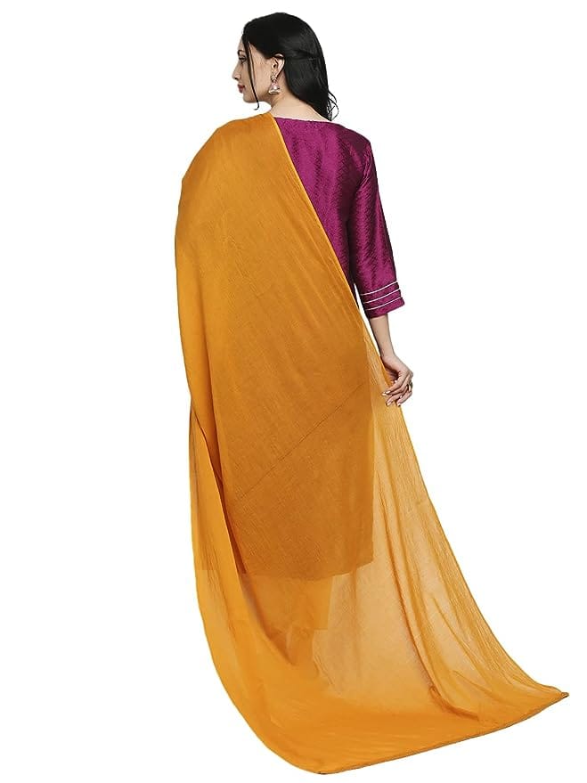 DUPATTA BAZAAR Women's Rust Cotton Dupatta